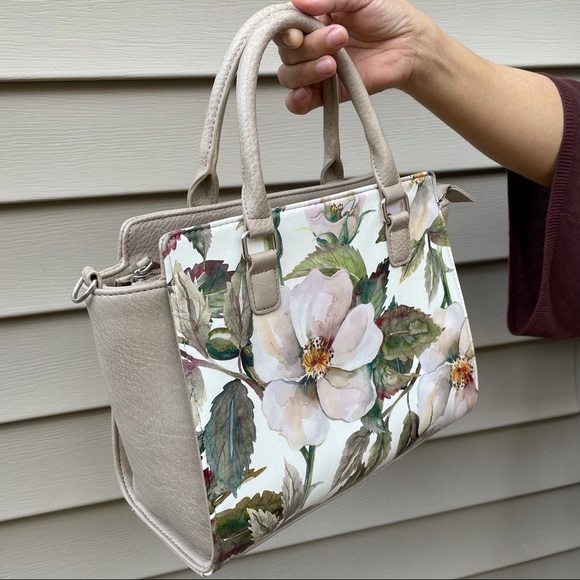 Floral Watercolour Print Handbag - Picture 3 of 9